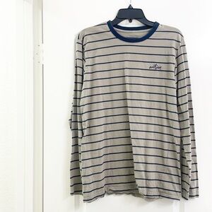 Active olive green/dark blue striped long sleeve shirt